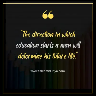 the direction in which education starts a man will determine his future life.